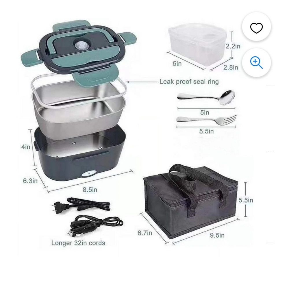 Jiyali Electric Lunchbox with Teal Accents